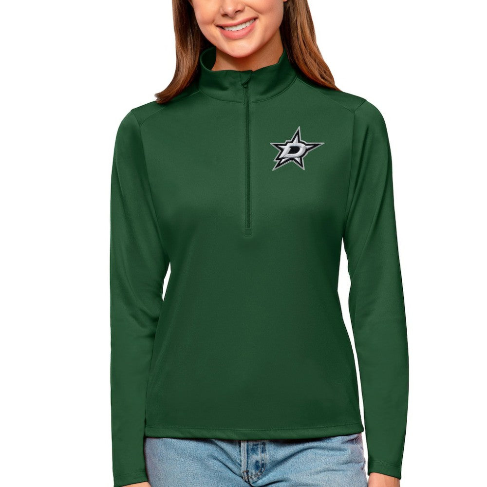 Dallas Stars Antigua Women's Tribute Quarter-Zip Pullover Top - Forest Green - NHL