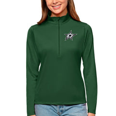 Dallas Stars Antigua Women's Tribute Quarter-Zip Pullover Top - Forest Green - NHL
