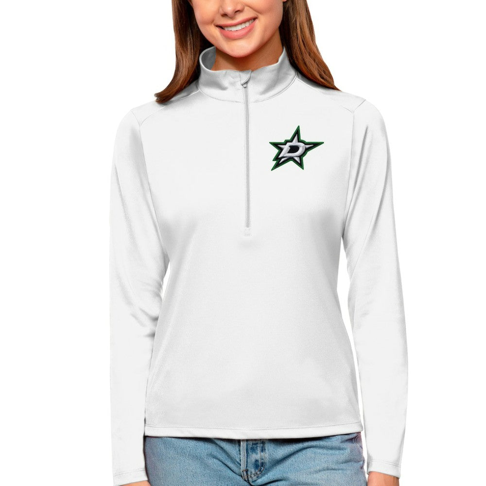 Dallas Stars Antigua Women's Tribute Quarter-Zip Pullover Top - White - NHL