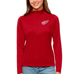 Detroit Red Wings Antigua Women's Tribute Quarter-Zip Pullover Top - Red - NHL