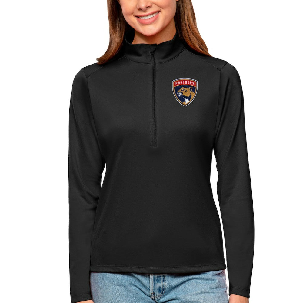 Florida Panthers Antigua Women's Tribute Quarter-Zip Pullover Top - Black - NHL