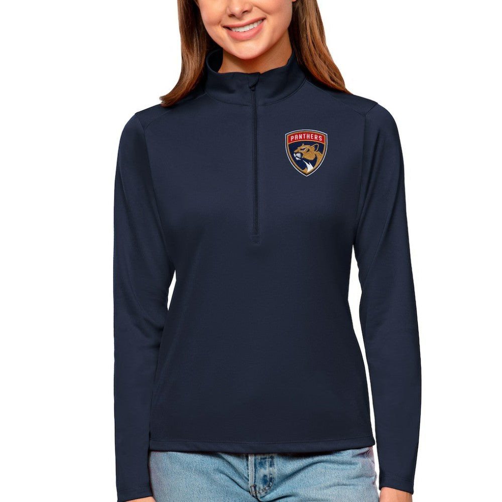 Florida Panthers Antigua Women's Tribute Quarter-Zip Pullover Top - Navy - NHL