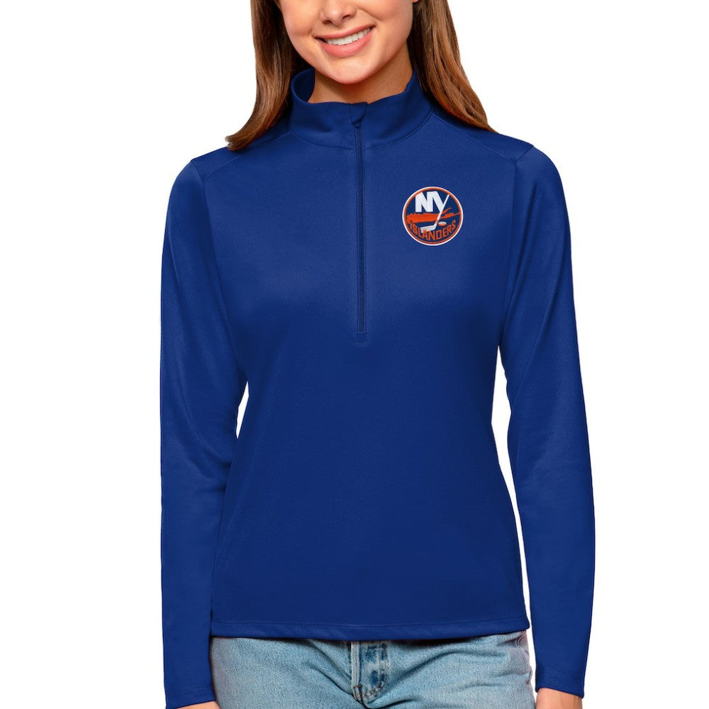 New York Islanders Antigua Women's Tribute Quarter-Zip Pullover Top - Royal - NHL