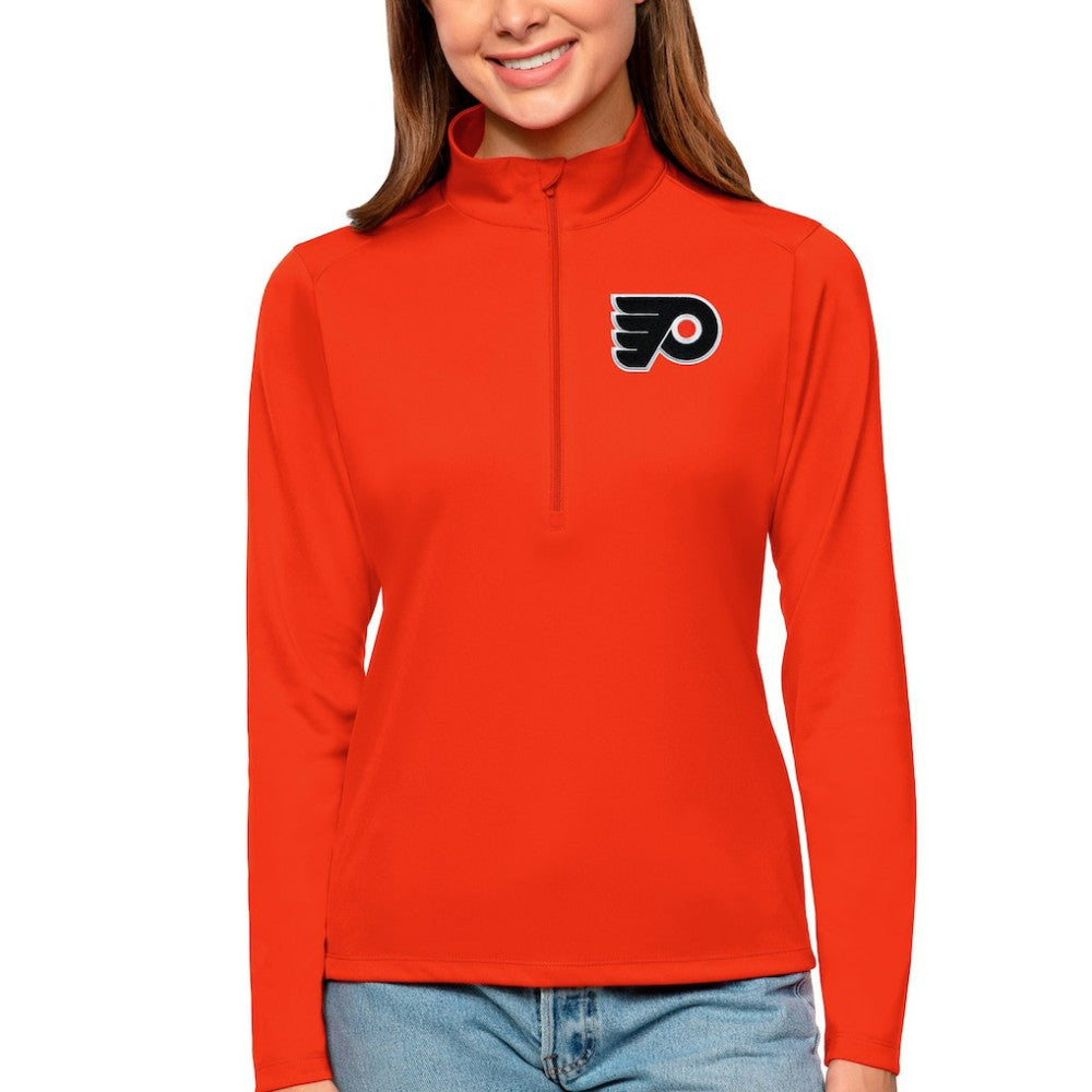 Philadelphia Flyers Antigua Women's Tribute Quarter-Zip Pullover Top - Orange - NHL