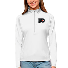 Philadelphia Flyers Antigua Women's Tribute Quarter-Zip Pullover Top - White - NHL