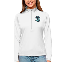 Seattle Kraken Antigua Women's Tribute Quarter-Zip Pullover Top - White - NHL