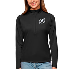 Tampa Bay Lightning Antigua Women's Tribute Quarter-Zip Pullover Top - Black - NHL