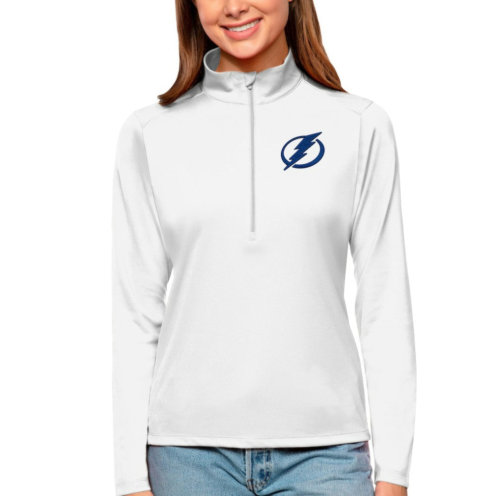 Tampa Bay Lightning Antigua Women's Tribute Quarter-Zip Pullover Top - White - NHL