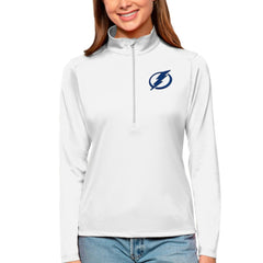 Tampa Bay Lightning Antigua Women's Tribute Quarter-Zip Pullover Top - White - NHL
