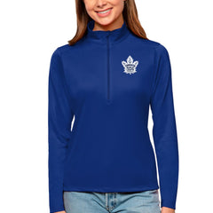 Toronto Maple Leafs Antigua Women's Tribute Quarter-Zip Pullover Top - Royal - NHL