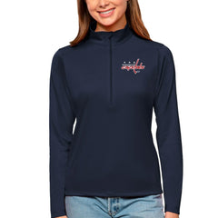 Washington Capitals Antigua Women's Tribute Quarter-Zip Pullover Top - Navy - NHL
