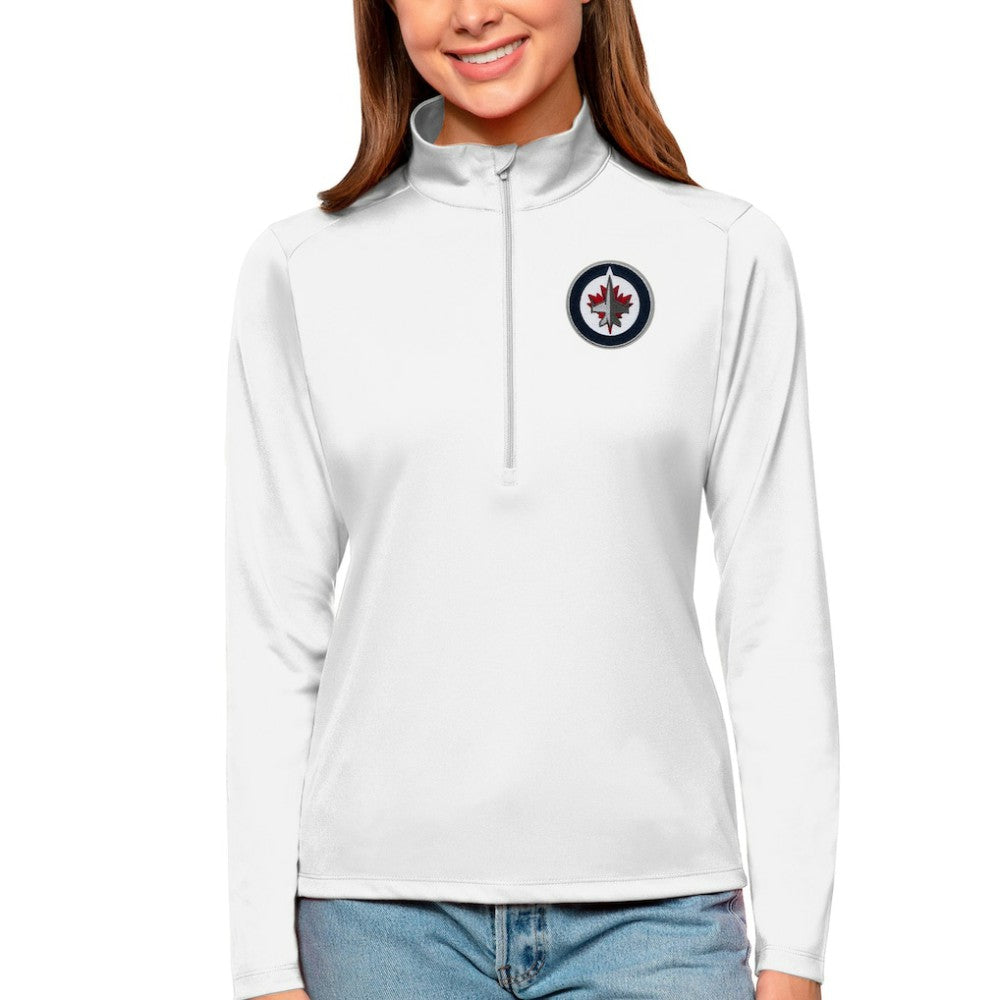 Winnipeg Jets Antigua Women's Tribute Quarter-Zip Pullover Top - White - NHL