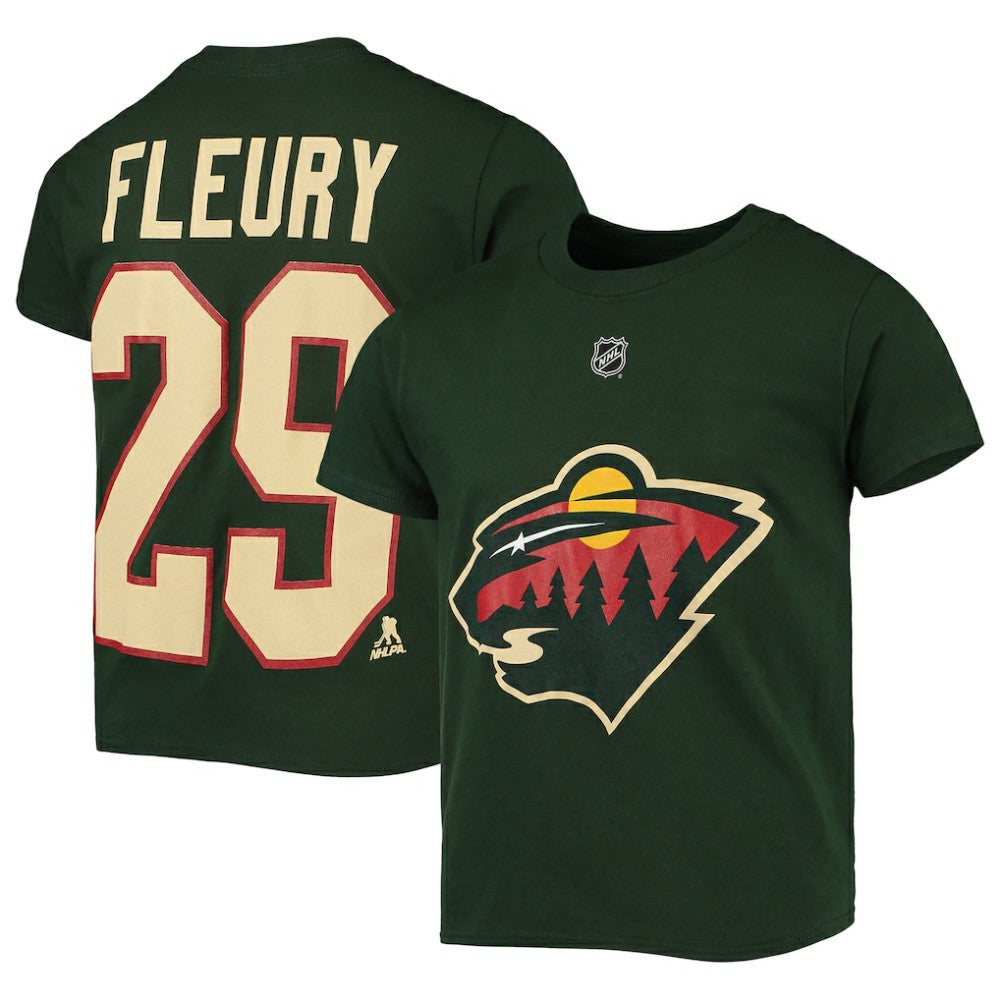 Marc-Andre Fleury Minnesota Wild Youth Player Name & Number T-Shirt - Green - NHL