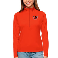 Cincinnati Bengals Antigua Women's Tribute Half-Zip Top Orange | NFL