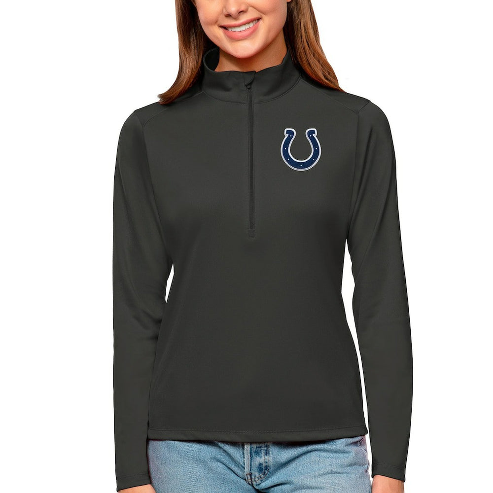 Indianapolis Colts Antigua Women's Tribute Half-Zip Top Charcoal | NFL