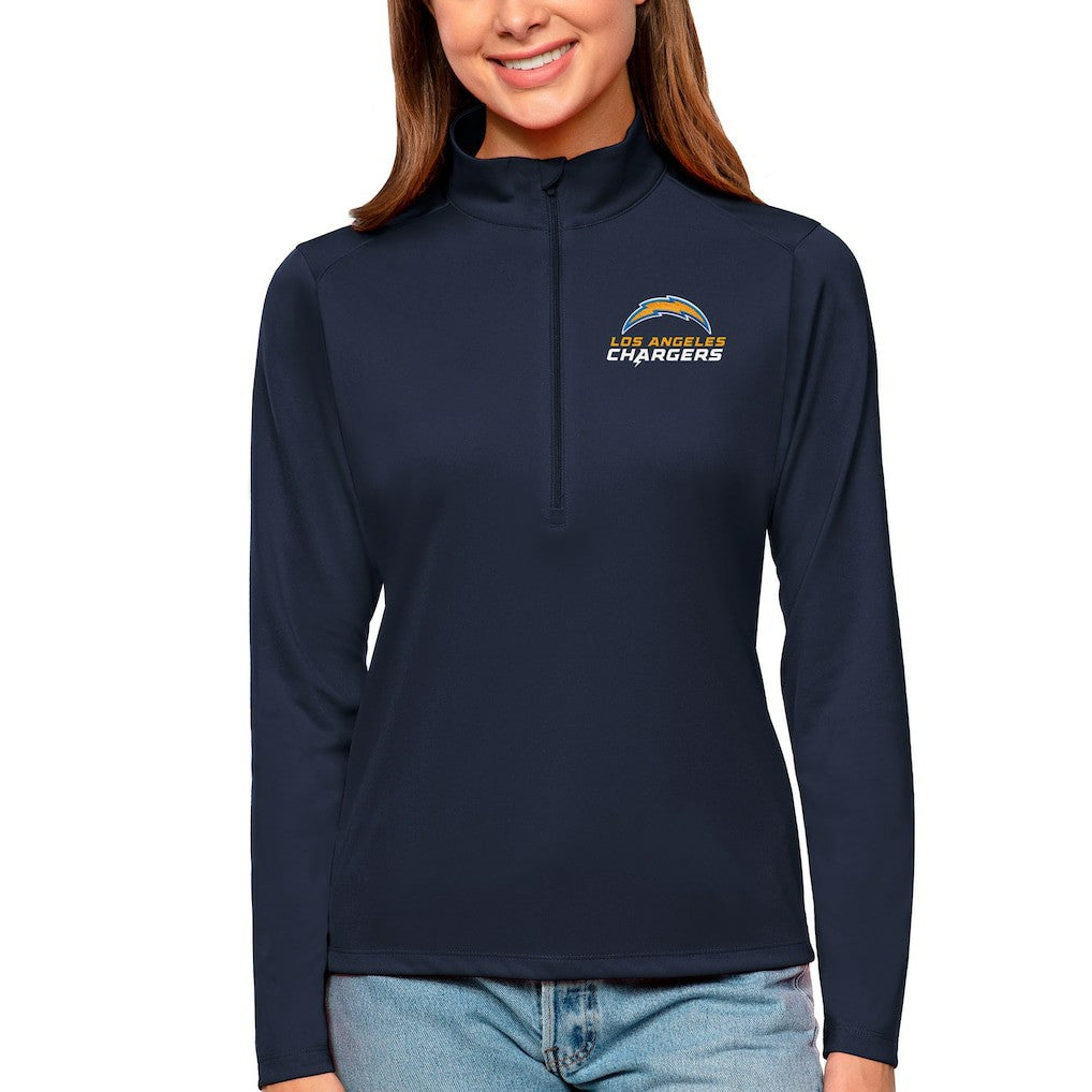 Los Angeles Chargers Antigua Women's Tribute Half-Zip Top Navy | NFL