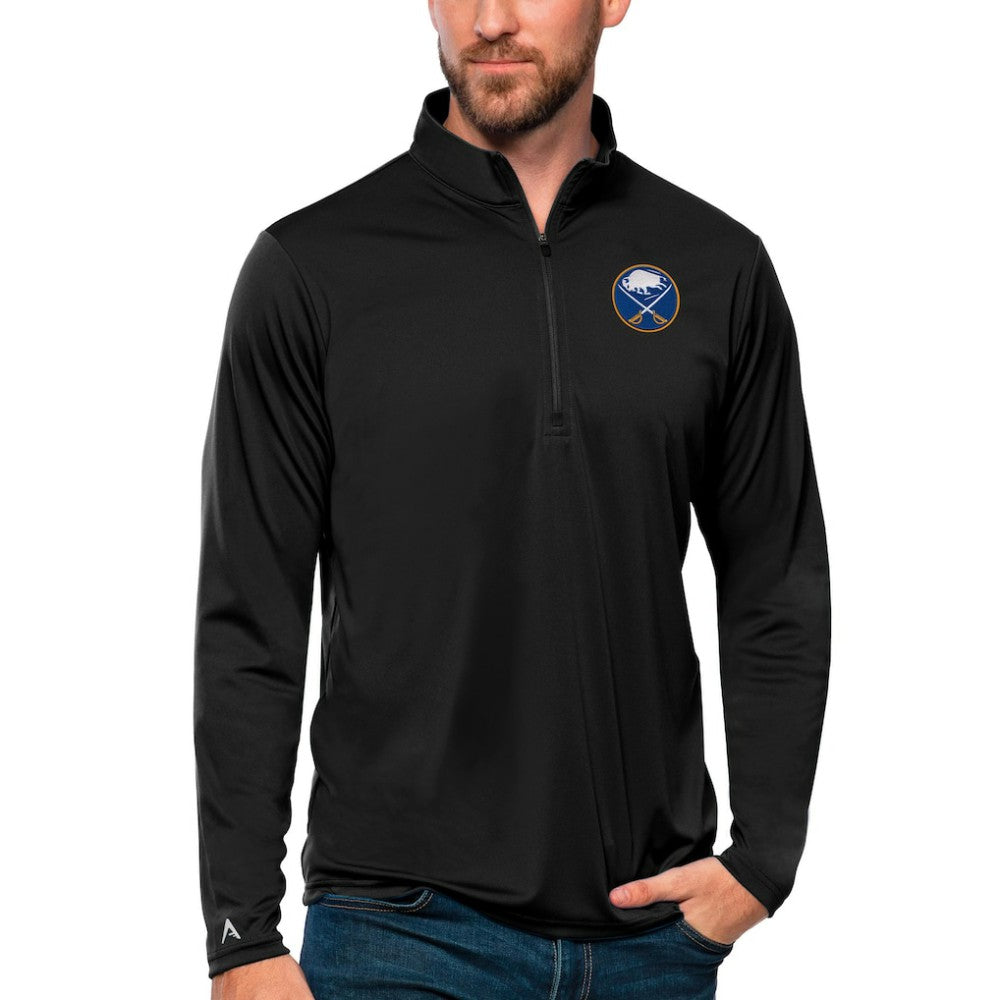 Buffalo Sabres Antigua Tribute Quarter-Zip Pullover Top - Black - NHL