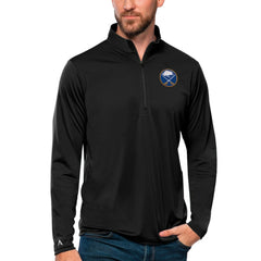 Buffalo Sabres Antigua Tribute Quarter-Zip Pullover Top - Black - NHL