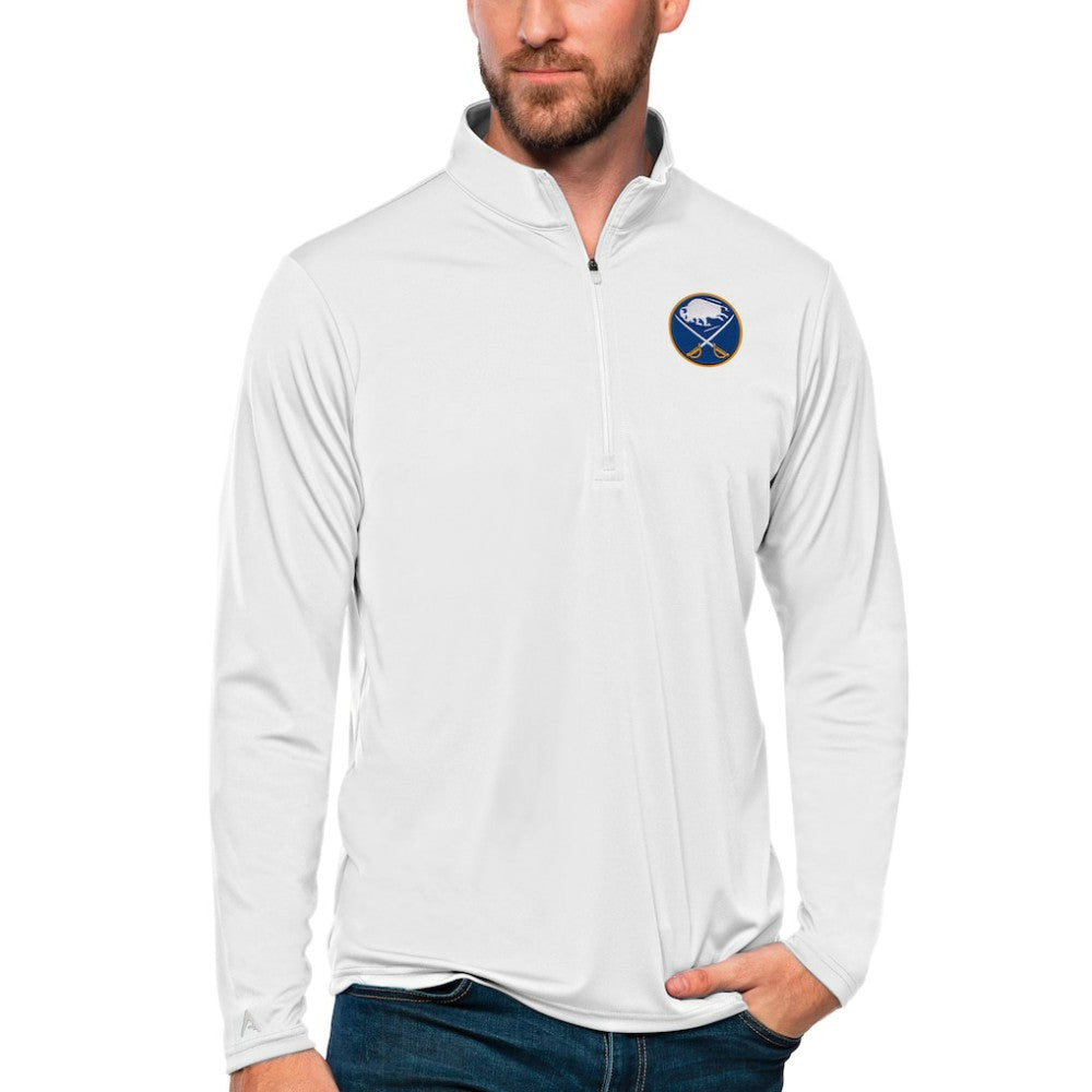Buffalo Sabres Antigua Tribute Quarter-Zip Pullover Top - White - NHL
