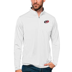 Carolina Hurricanes Antigua Tribute Quarter-Zip Pullover Top - White - NHL