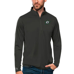 Dallas Stars Antigua Tribute Quarter-Zip Pullover Top - Charcoal - NHL
