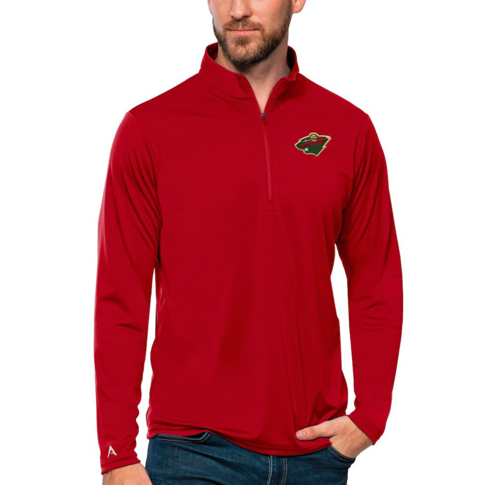 Minnesota Wild Antigua Tribute Quarter-Zip Pullover Top - Red - NHL