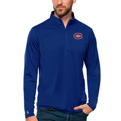 Montreal Canadiens Antigua Tribute Quarter-Zip Pullover Top - Blue - NHL