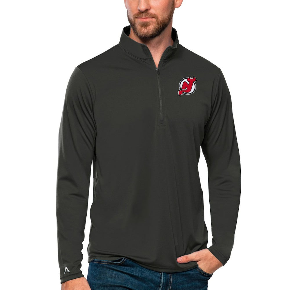 New Jersey Devils Antigua Tribute Quarter-Zip Pullover Top - Charcoal - NHL