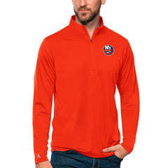 New York Islanders Antigua Tribute Quarter-Zip Pullover Top - Orange - NHL