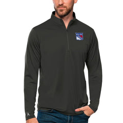 New York Rangers Antigua Tribute Quarter-Zip Pullover Top - Charcoal - NHL