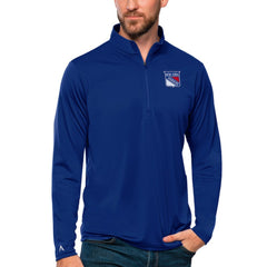 New York Rangers Antigua Tribute Quarter-Zip Pullover Top - Blue - NHL
