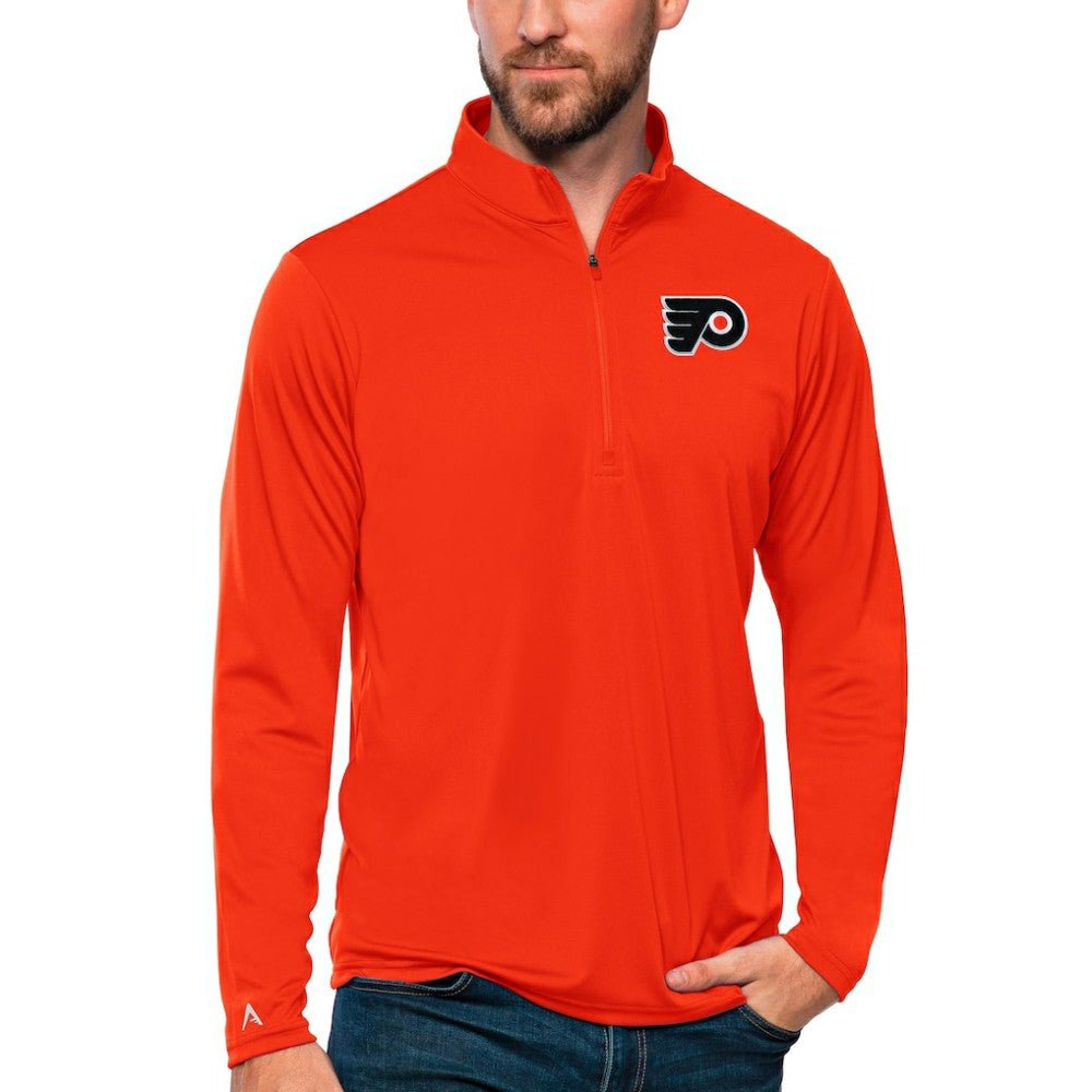 Philadelphia Flyers Antigua Tribute Quarter-Zip Pullover Top - Orange - NHL