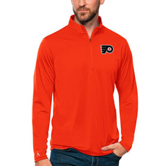 Philadelphia Flyers Antigua Tribute Quarter-Zip Pullover Top - Orange - NHL