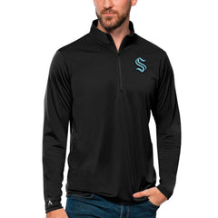Seattle Kraken Antigua Tribute Quarter-Zip Pullover Top - Black - NHL
