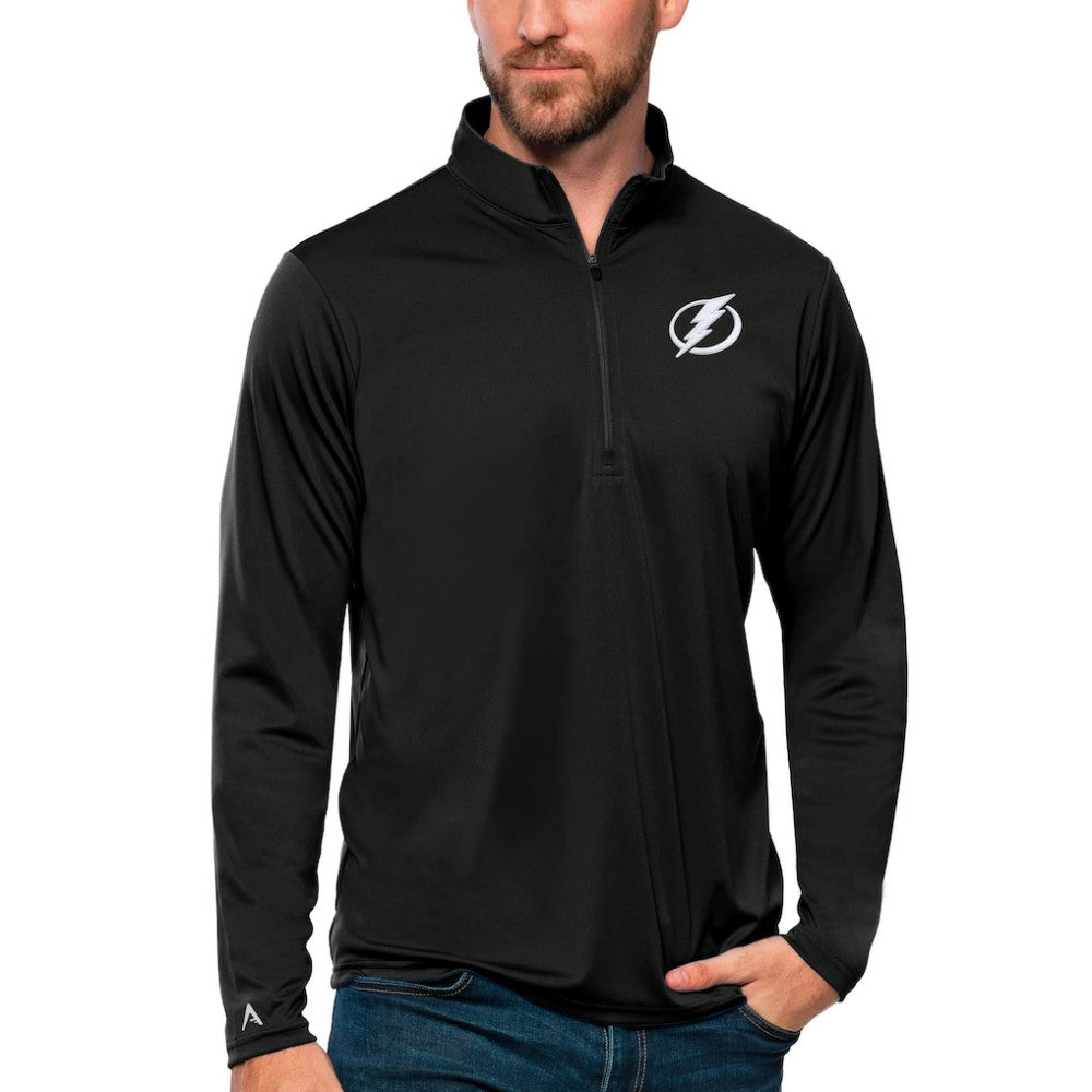 Tampa Bay Lightning Antigua Tribute Quarter-Zip Pullover Top - Black - NHL