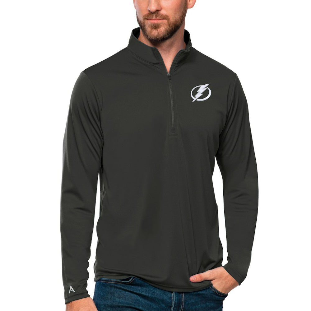 Tampa Bay Lightning Antigua Tribute Quarter-Zip Pullover Top - Charcoal - NHL