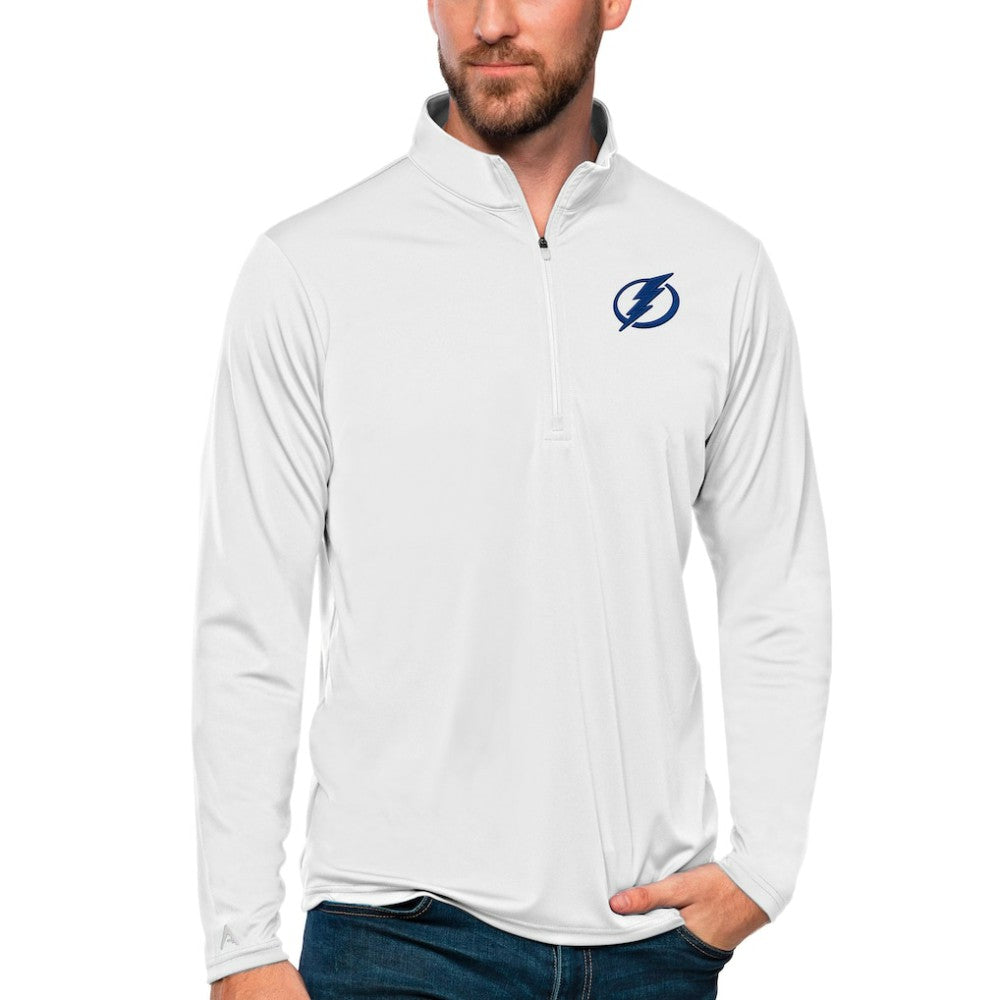 Tampa Bay Lightning Antigua Tribute Quarter-Zip Pullover Top - White - NHL
