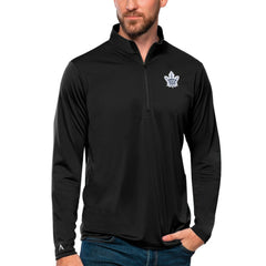 Toronto Maple Leafs Antigua Tribute Quarter-Zip Pullover Top - Black - NHL