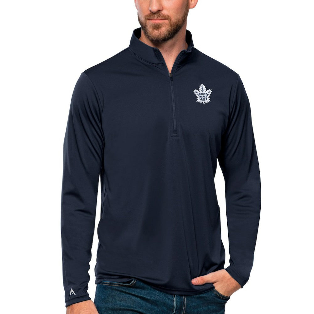 Toronto Maple Leafs Antigua Tribute Quarter-Zip Pullover Top - Navy - NHL