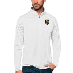 Vegas Golden Knights Antigua Tribute Quarter-Zip Pullover Top - White - NHL