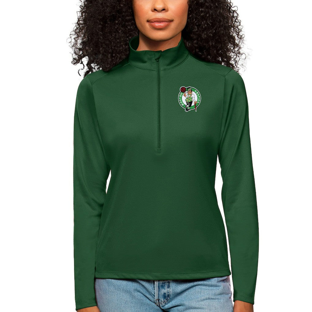 Boston Celtics Antigua Women's Tribute Half-Zip Top Green - NBA