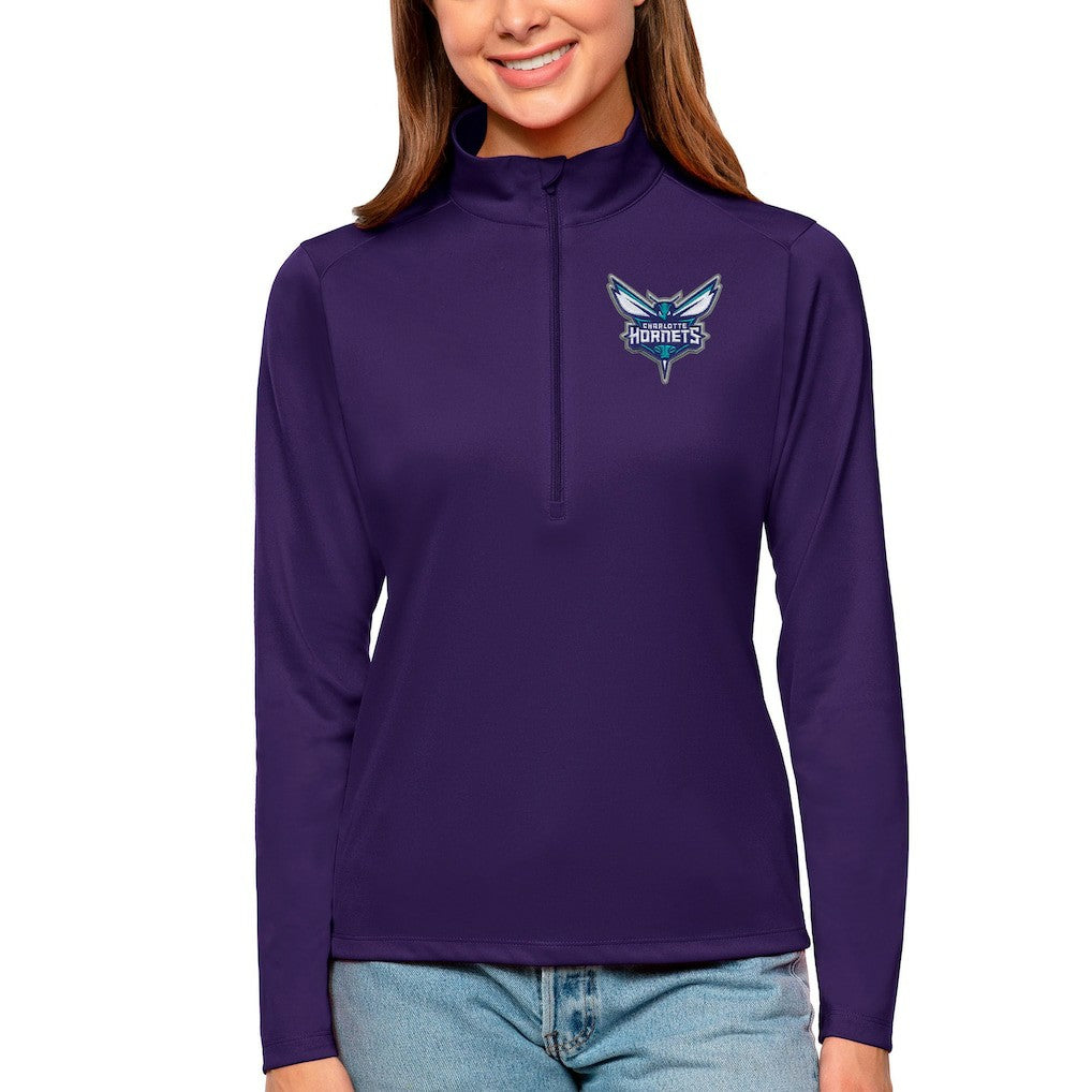 Charlotte Hornets Antigua Women's Tribute Half-Zip Top Purple - NBA