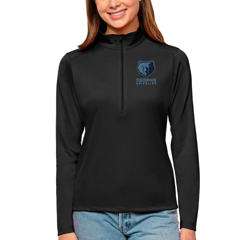 Memphis Grizzlies Antigua Women's Tribute Half-Zip Top Black - NBA