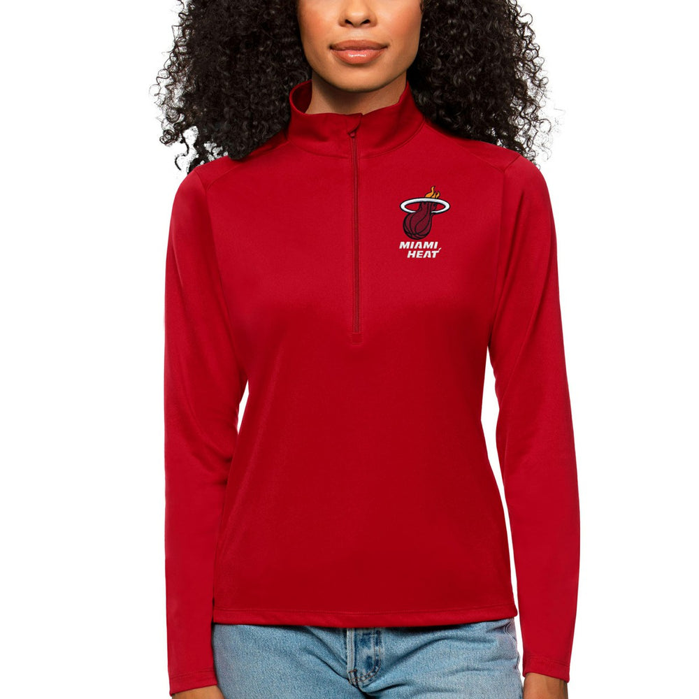 Miami Heat Antigua Women's Tribute Half-Zip Top Cardinal - NBA