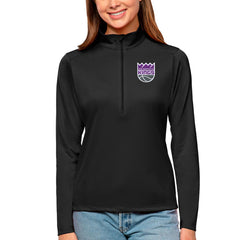 Sacramento Kings Antigua Women's Tribute Half-Zip Top Black - NBA