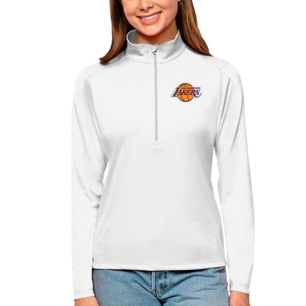 Los Angeles Lakers Antigua Women's Tribute Half-Zip Top White - NBA