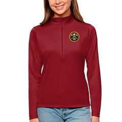 Denver Nuggets Antigua Women's Tribute Half-Zip Top Red - NBA