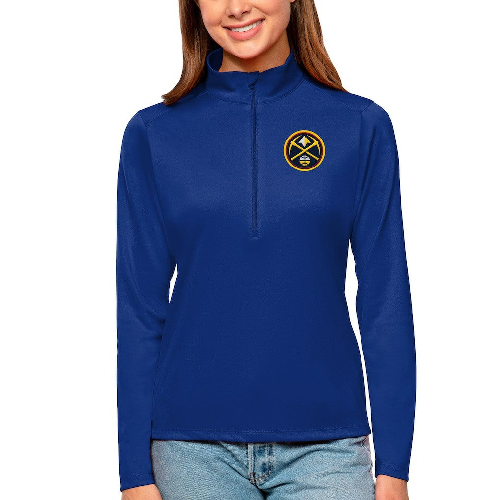 Denver Nuggets Antigua Women's Tribute Half-Zip Top Blue - NBA