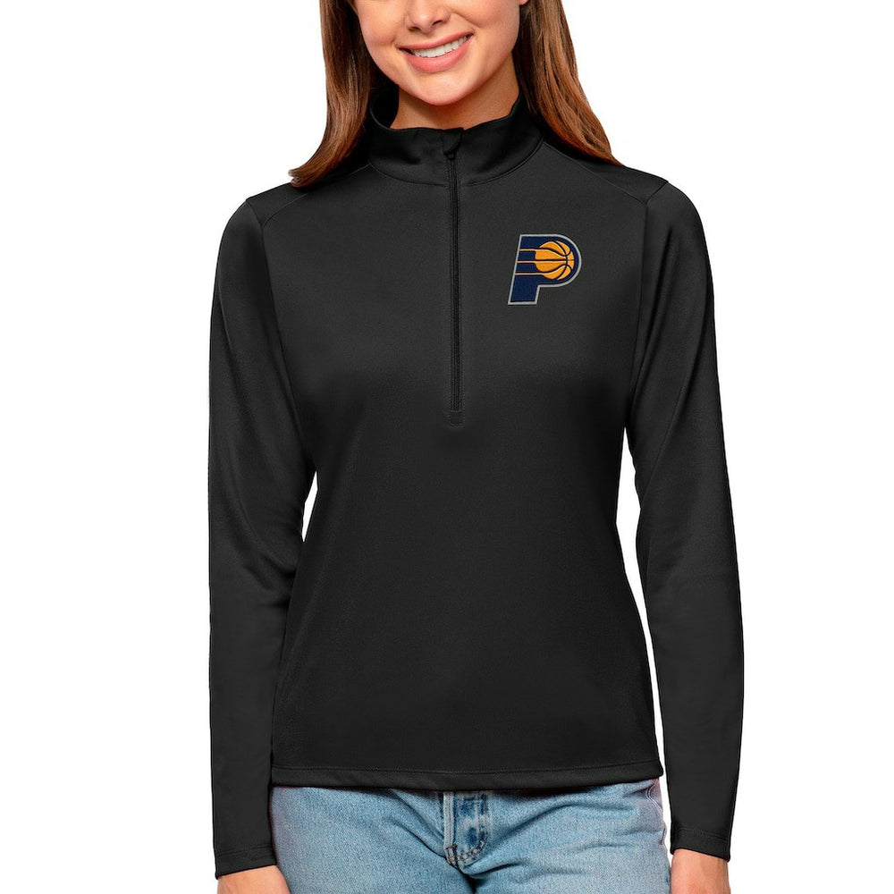 Indiana Pacers Antigua Women's Tribute Half-Zip Top Black - NBA
