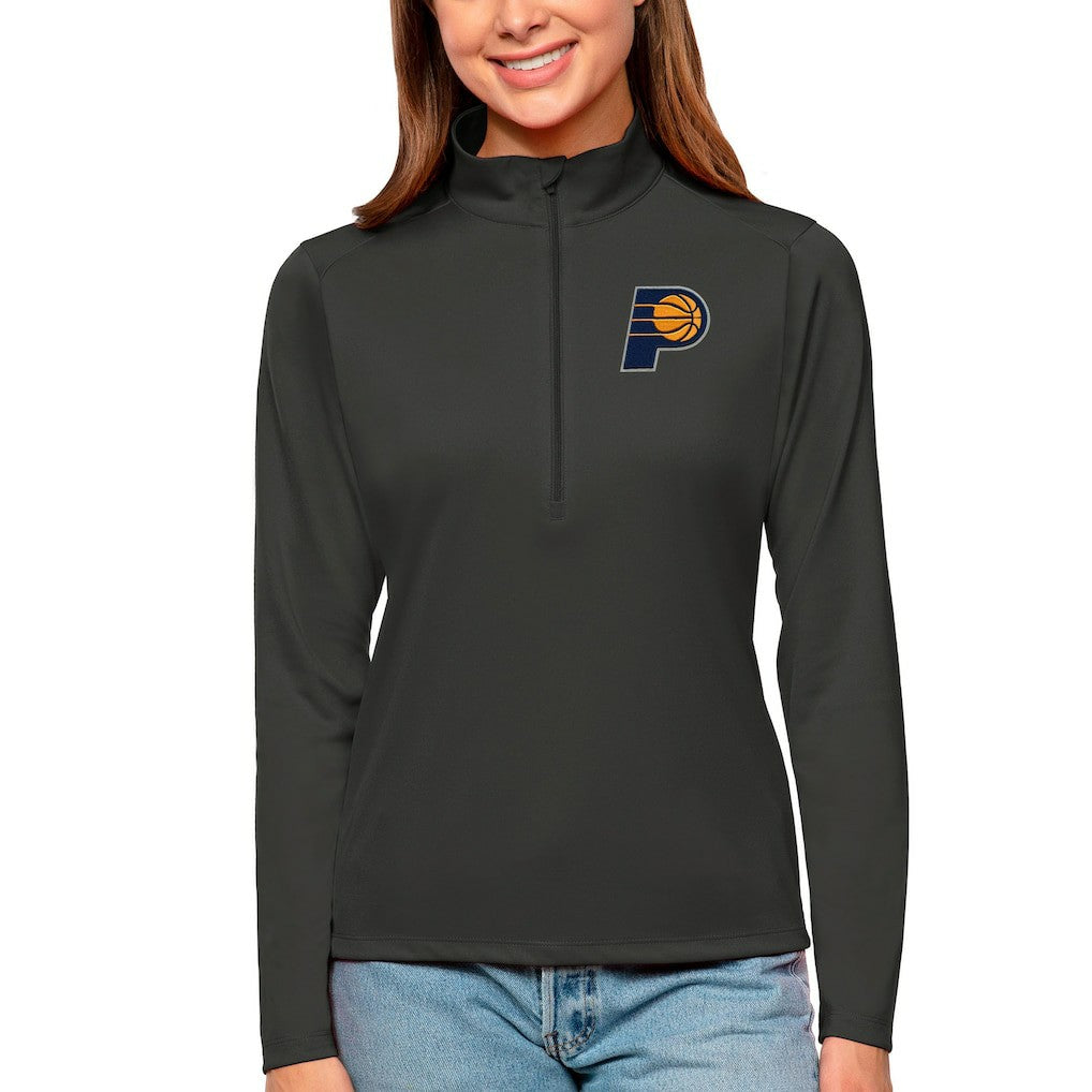 Indiana Pacers Antigua Women's Tribute Half-Zip Top Charcoal - NBA